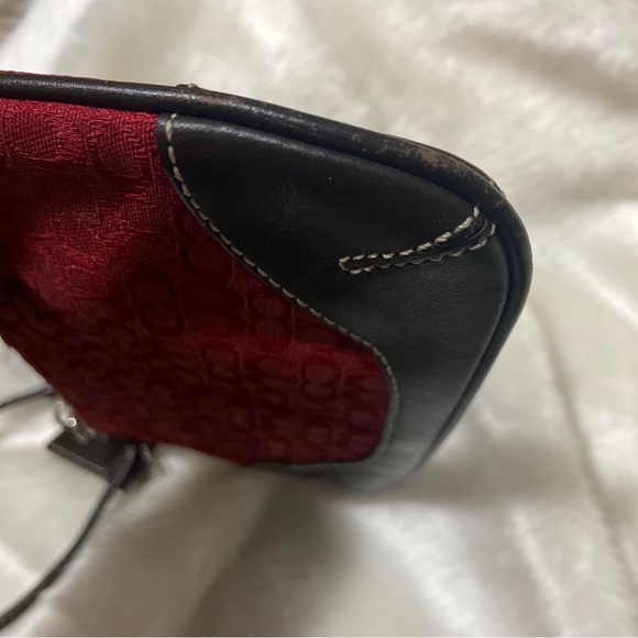 Vtg Coach Soho Red Logo Wristlet Mini Tote Purse Cosmetic Bag Wallet+Hangtag - Picture 6 of 11